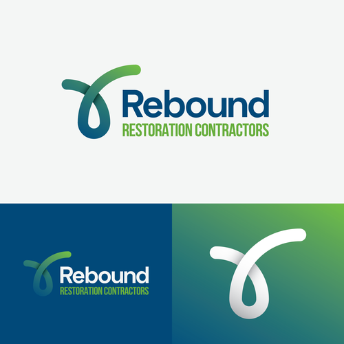 Restoration logo with the title 'Concept of rebound for a construction company specialized in restoration'