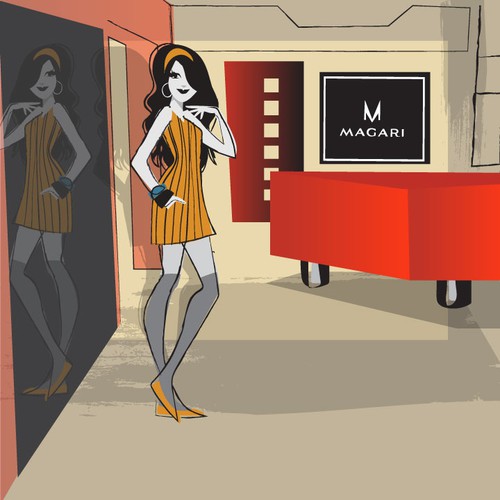 Shoe design with the title 'illustration for magari'