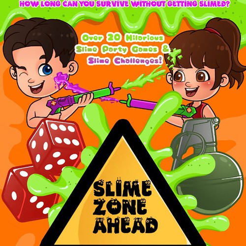 Party artwork with the title 'Slime Party Packaging design.'