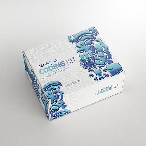 Technology packaging with the title 'Fun Bold Design For Coding Kit'