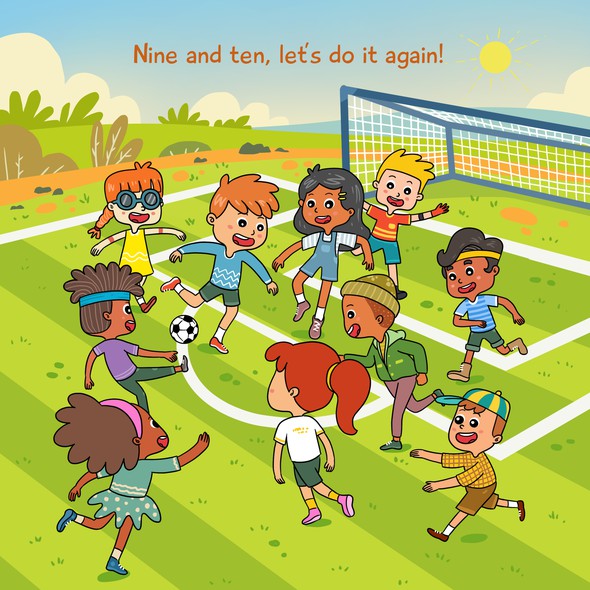 Soccer artwork with the title 'Number fun page '