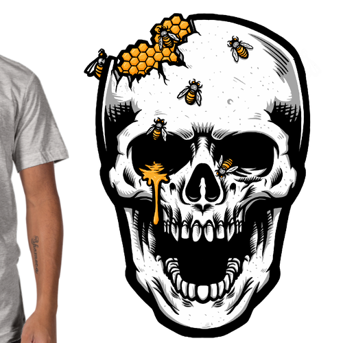 Horror t-shirt with the title 'Hive minded'