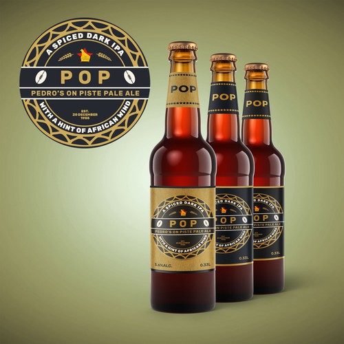 Rugby logo with the title 'Beer label for POP brewery '