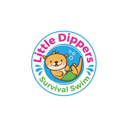 Swimming logo with the title 'Logo Design for Little Dippers Survival Swim'