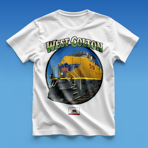 Detailed t-shirt with the title 'Locomotive Vector T-shirt Design'