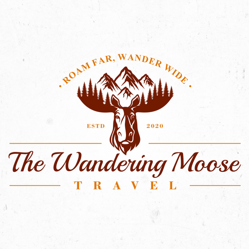 Wildlife design with the title 'The Wandering Moose Travel'