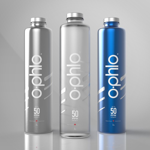 Food label with the title 'Bottle and label design for water'