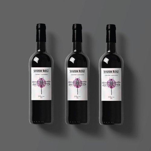 Watercolor label with the title 'elegant wine label'