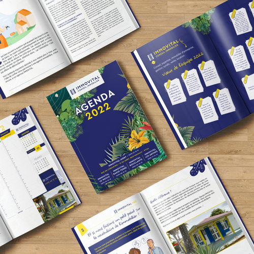 Planner design with the title 'Agenda Pro for Immovital'