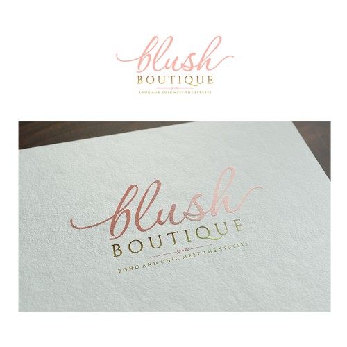 Boho logo with the title 'Elegantly stylish logo for Blush Boutique'