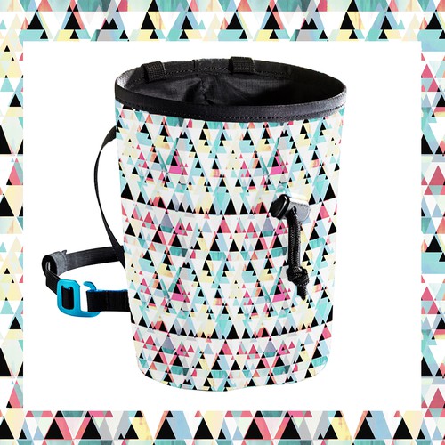 Print illustration with the title 'Fabric pattern proposal for climbing chalk bags'