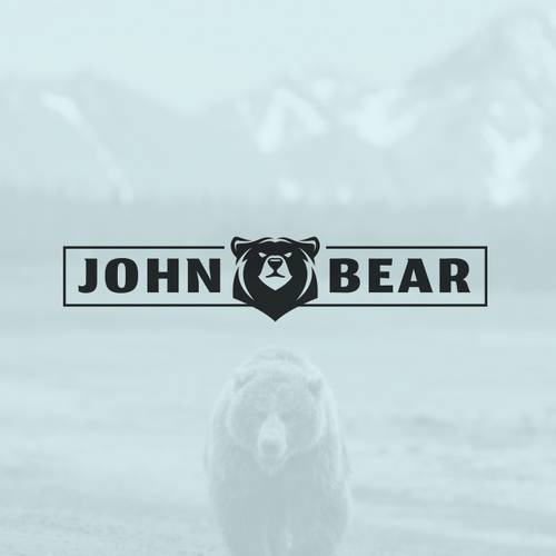 Mascot logo with the title 'John Bear'