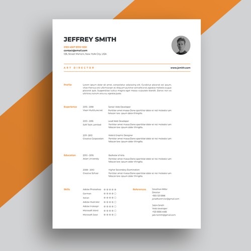 Versatile design with the title 'Concise and Versatile Resume'