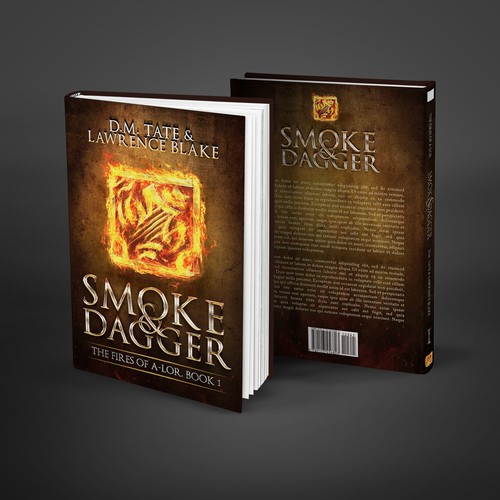Medieval book cover with the title 'Epic Cover for Smoke & Dagger Book'