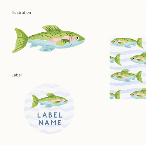 Beach artwork with the title 'Watercolor illustration contest'