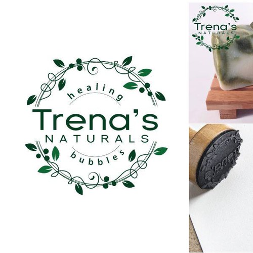 Skincare logo with the title 'Logo for artisan, organic, all-natural vegan soaps, body butters & lip balms'