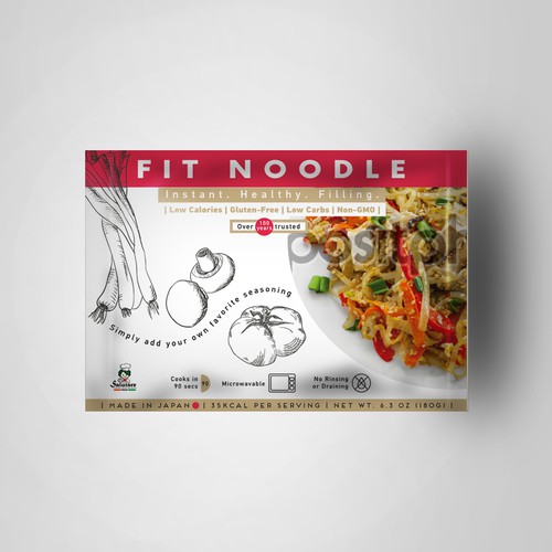 Japanese packaging with the title 'Healthy pasta'