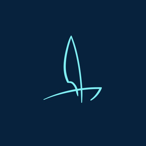 Sailing logo with the title 'Flowing design for nautical chopping boards'