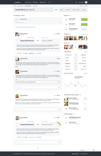 Social networking design with the title 'Design new JohnnyBet Community site !'