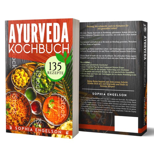 Cookbook design with the title 'Ayurveda Kochbuch'