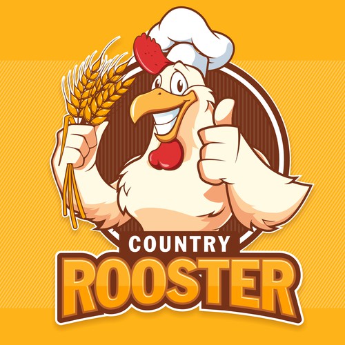 Food design with the title 'Country Rooster'