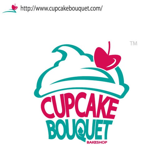 Cupcake logo with the title 'Cupcake Bouquet Bakeshop'