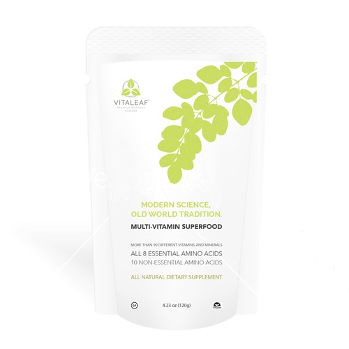 Clear packaging with the title 'Packaging for a high-end health supplement.'