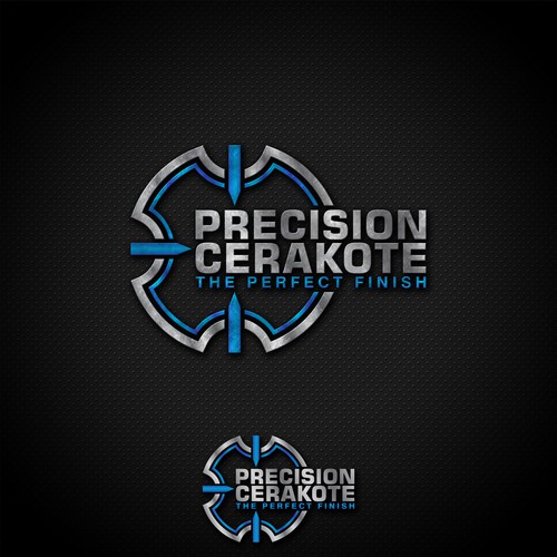 Scope design with the title 'logo/business card design. POSSIBLE FUTURE WORK. Customized state of the art firearms coatings'