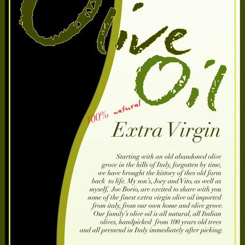 Olive oil label with the title 'bold logo concept for italian olive oil'