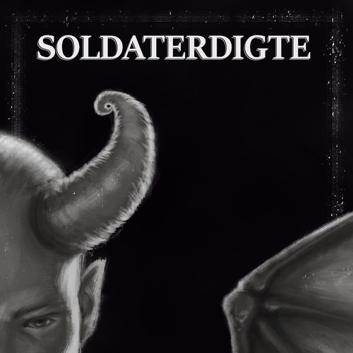 Demon artwork with the title 'conceito para capa de livro de poesia'