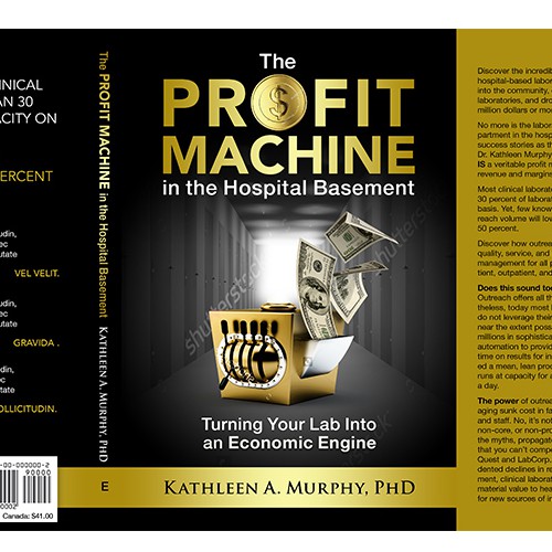 Economic design with the title 'The Profit Machine in the Hospital Basement'