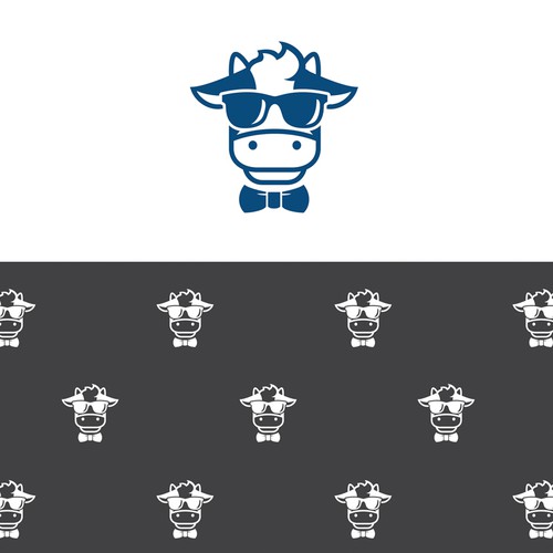 Kid's clothing logo with the title 'Black n White logo with cow theme'