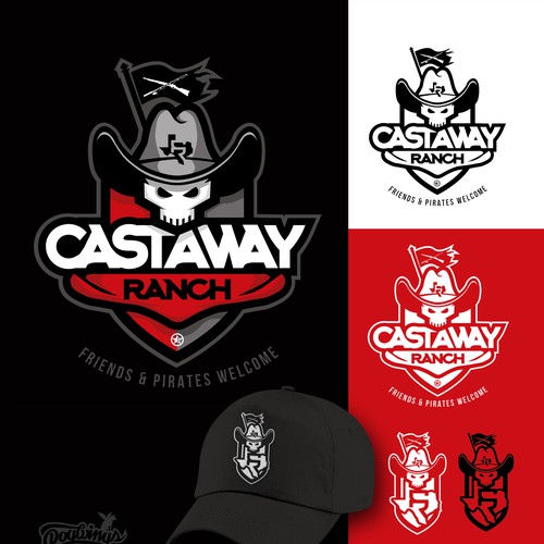 Pirate logo with the title 'Castaway Ranch'