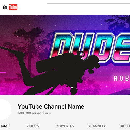 80s design with the title 'Youtube channel Banner Design'