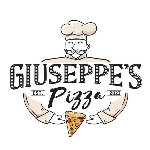 Chef design with the title 'Handmade Pizza Logo'