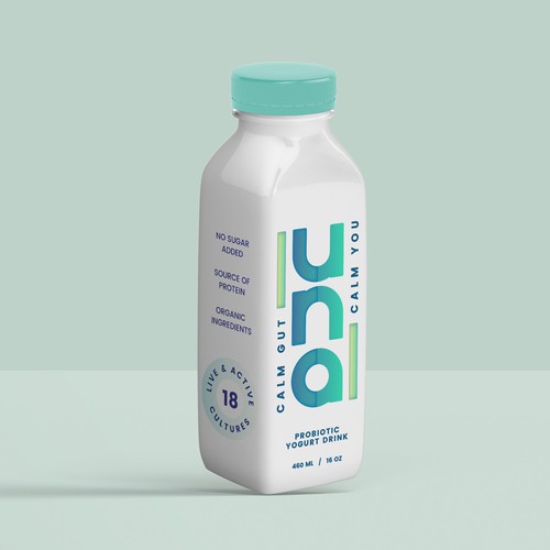 Health label with the title 'Healthy Drink Bottle Packaging Design'