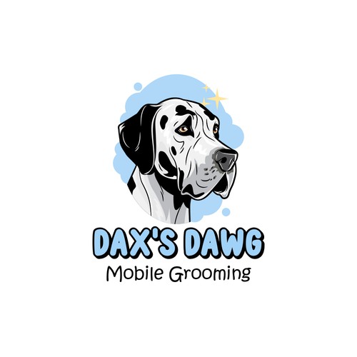 Pet grooming logo with the title 'Dax Dawg'
