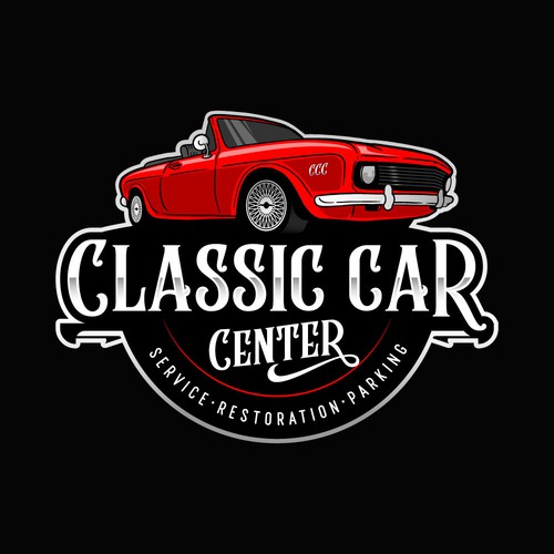 Restoration design with the title 'Attractive logo for classic car enthusiasts'
