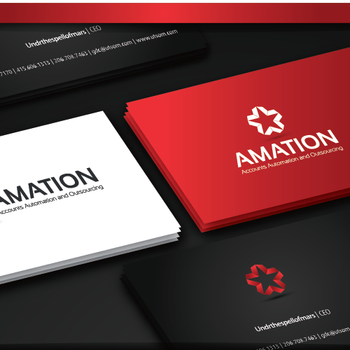 Service design with the title 'Create an impactful and forever lasting logo for Amation - Accounts Automation and Outsourcing'