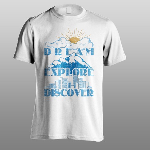 Distressed t-shirt with the title 'Travel company T shirt'