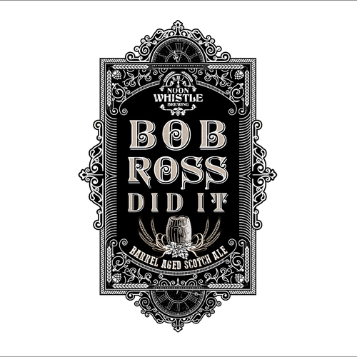 Beer label with the title 'Label for beer label barrel aged scotch ale'