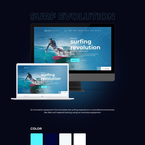 Sports website with the title 'Surf Evolution'