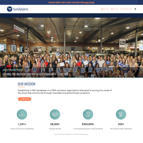 Digital marketing design with the title 'Updated Design for Philanthropic Community Organization'