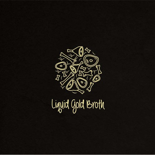 Liquid design with the title 'BONE BROTH LOGO'