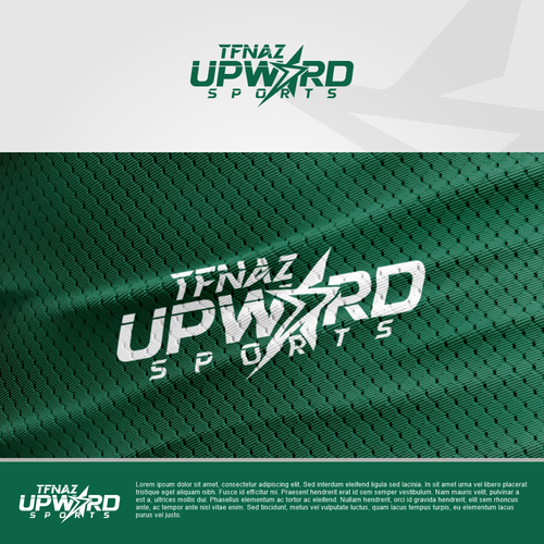 Volleyball logo with the title 'TFNAZ UPWARD SPORTS'
