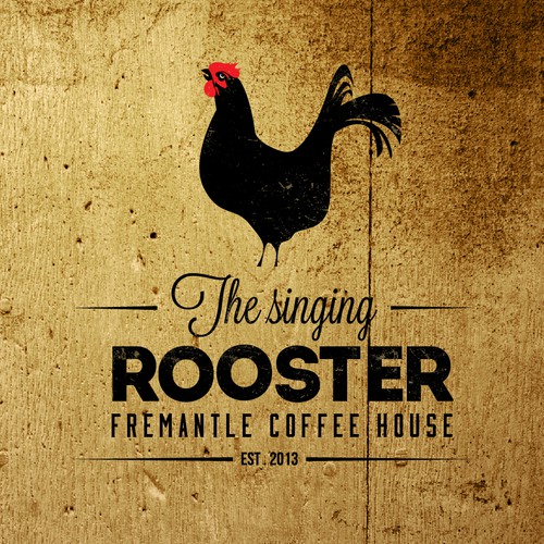 Coffee design with the title 'Retro rooster logo for coffe house'