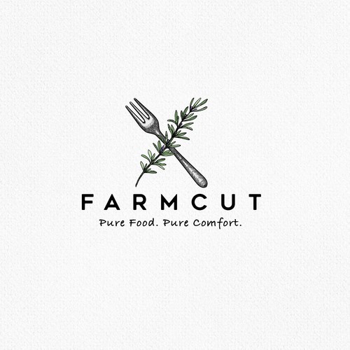 Food logo with the title 'farmcut'