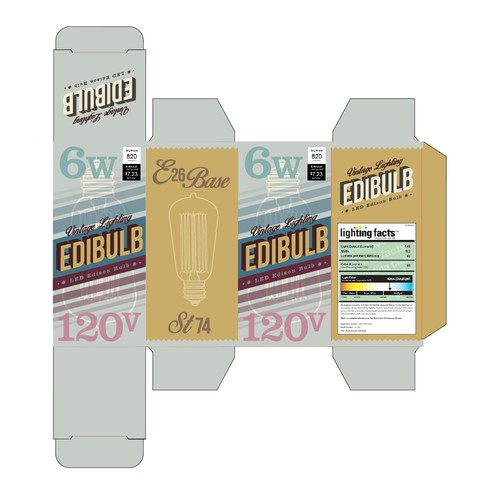 Bulb design with the title 'Packaging and logo design for a vintage bulbs Co.'