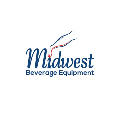 Navy blue logo with the title 'Need a Strong, Professional Logo for Beverage Equipment Company'