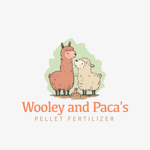 Agricultural design with the title 'Wooley and Paca's Pellet Fertilizer'
